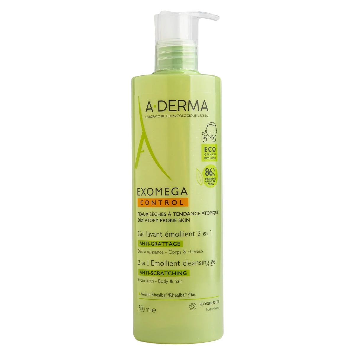 A-derma Exomega Control 2-in-1 Emollient Anti-itch Cleansing Gel - A-Derma