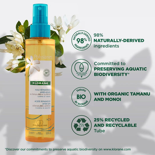 Klorane Polysianes After-Sun Repair Oil for Body and Face - Klorane