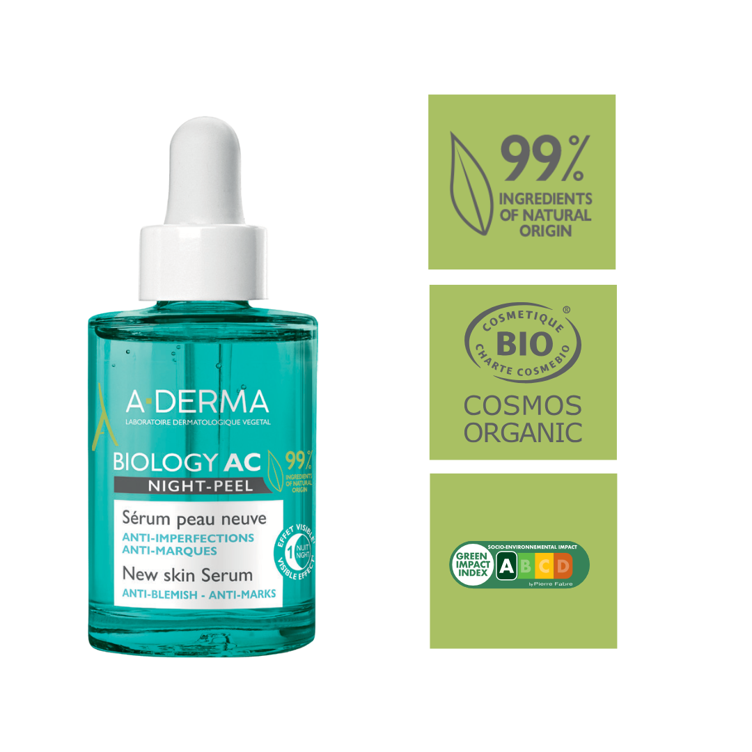 A-derma Biology AC Night Peel Anti-Blemish Serum - A-Derma