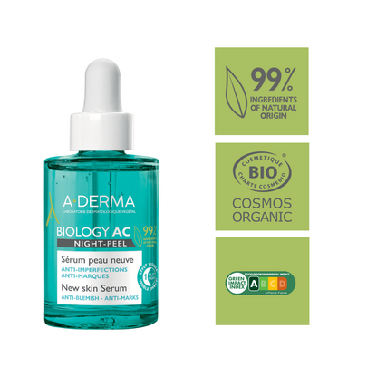 A-derma Biology AC Night Peel Anti-Blemish Serum - A-Derma