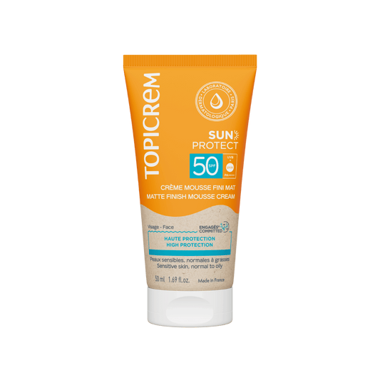 TOPICREM SUN PROTECT MATTE FINISH MOUSSE CREAM SPF50 50ML