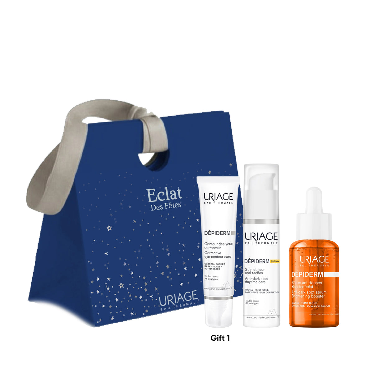 Uriage - Depiderm serum booster + day cream + free eye contour