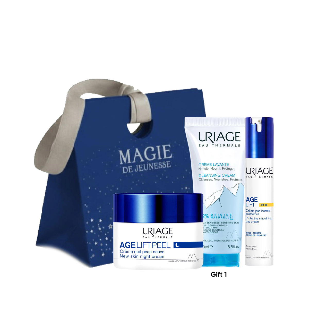Uriage - AGE LIFT PEEL CR NUIT PEAU NEUVE P 50ML  + age lift day cream spf30 + free crème lavante