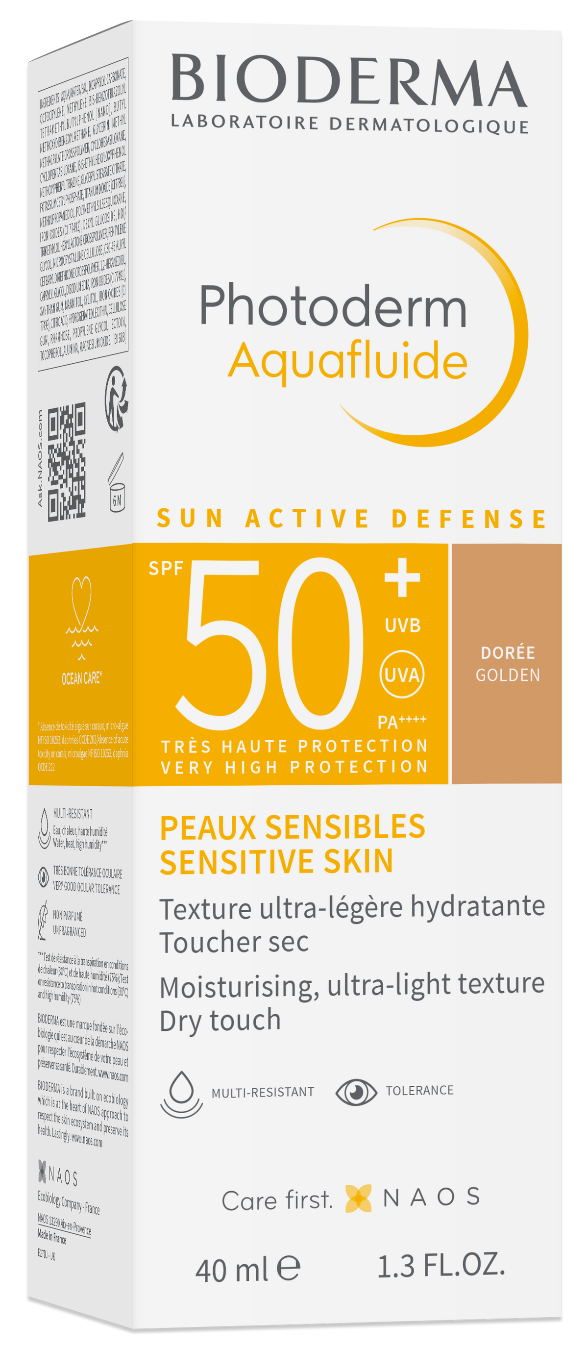 BIODERMA PHOTODERM AQUAFLUID TEINTEE DOREE SPF50+ 40ML