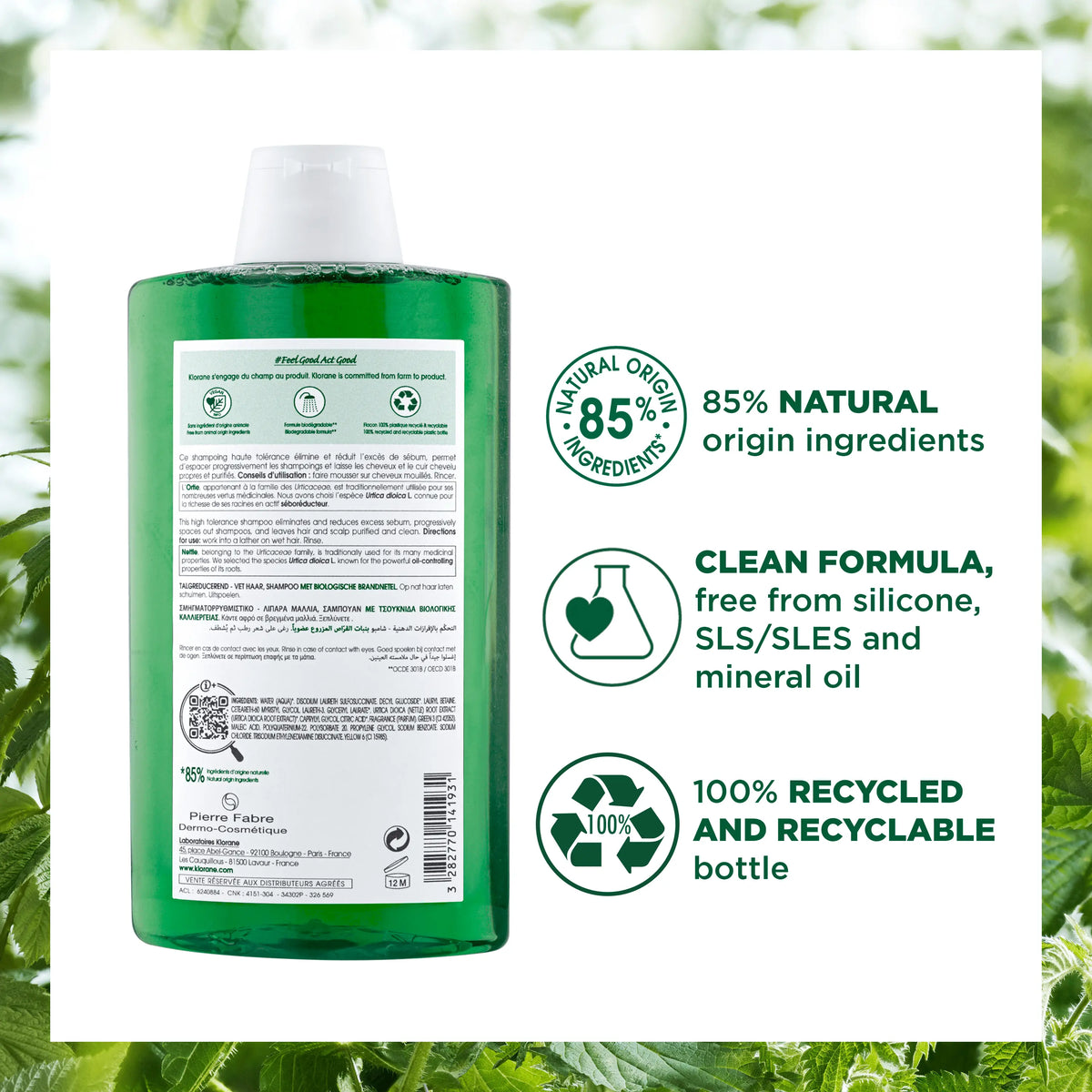 Klorane Organic Nettle Shampoo 400ml - Klorane