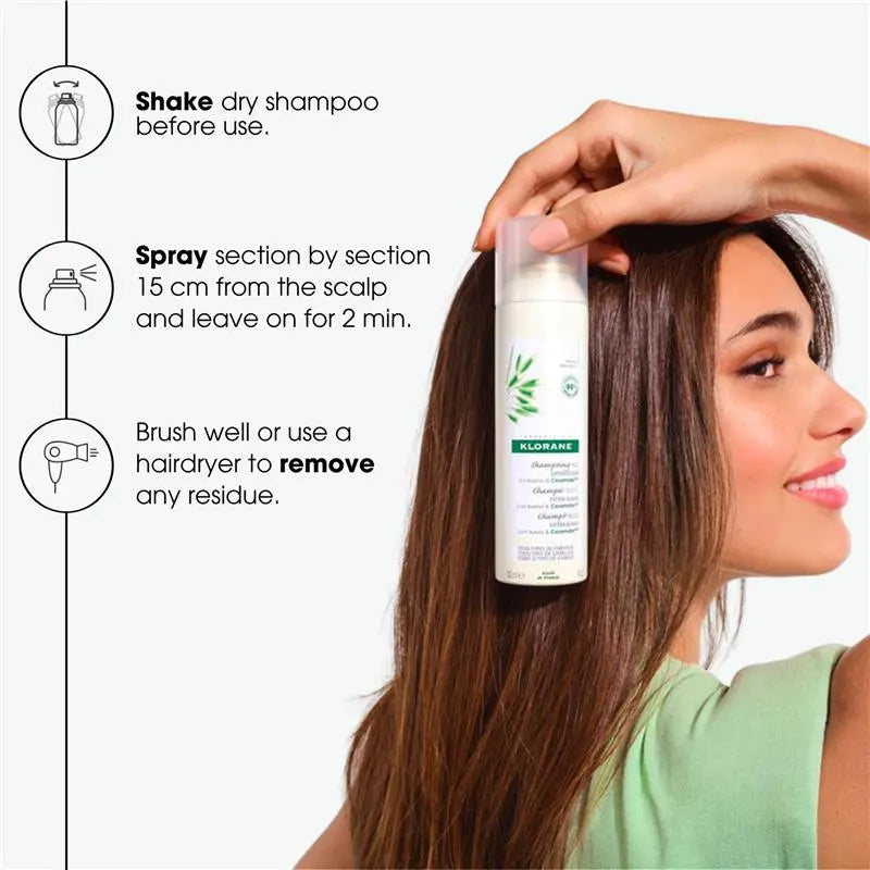 Klorane Dry Shampoo with Oat Milk and Ceramide - Klorane
