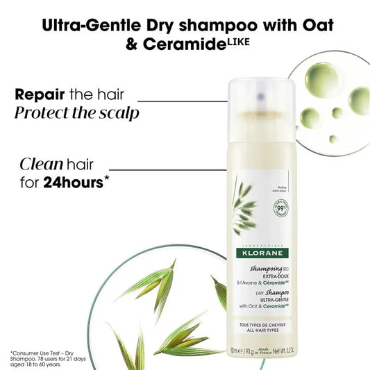Klorane Dry Shampoo with Oat Milk and Ceramide - Klorane