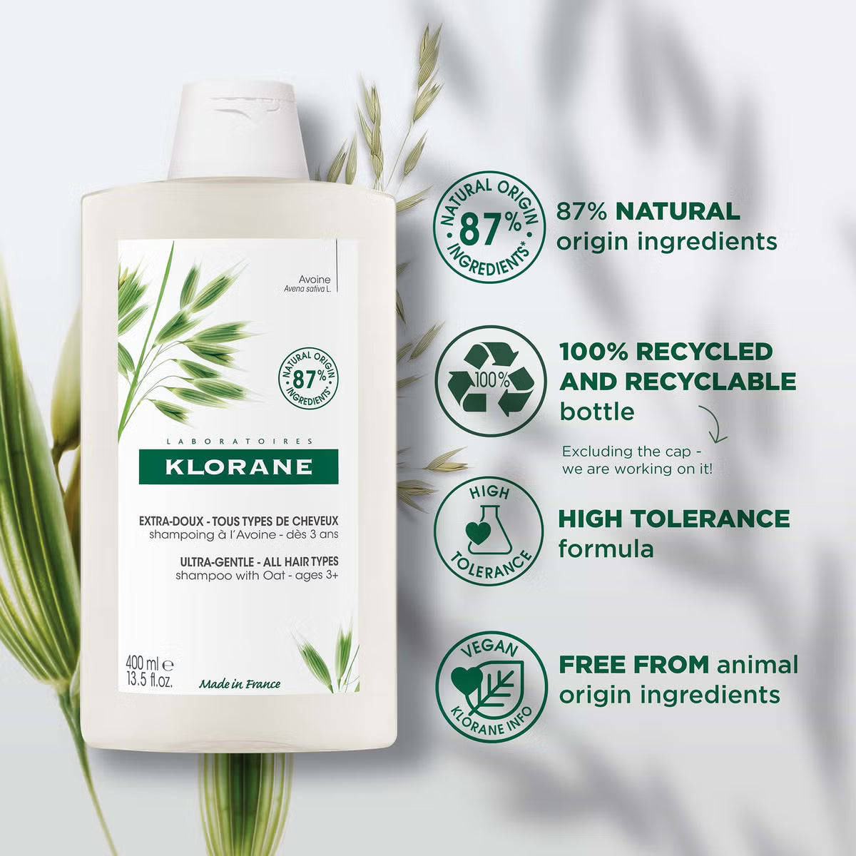 Klorane Oat Shampoo 400ml - Klorane