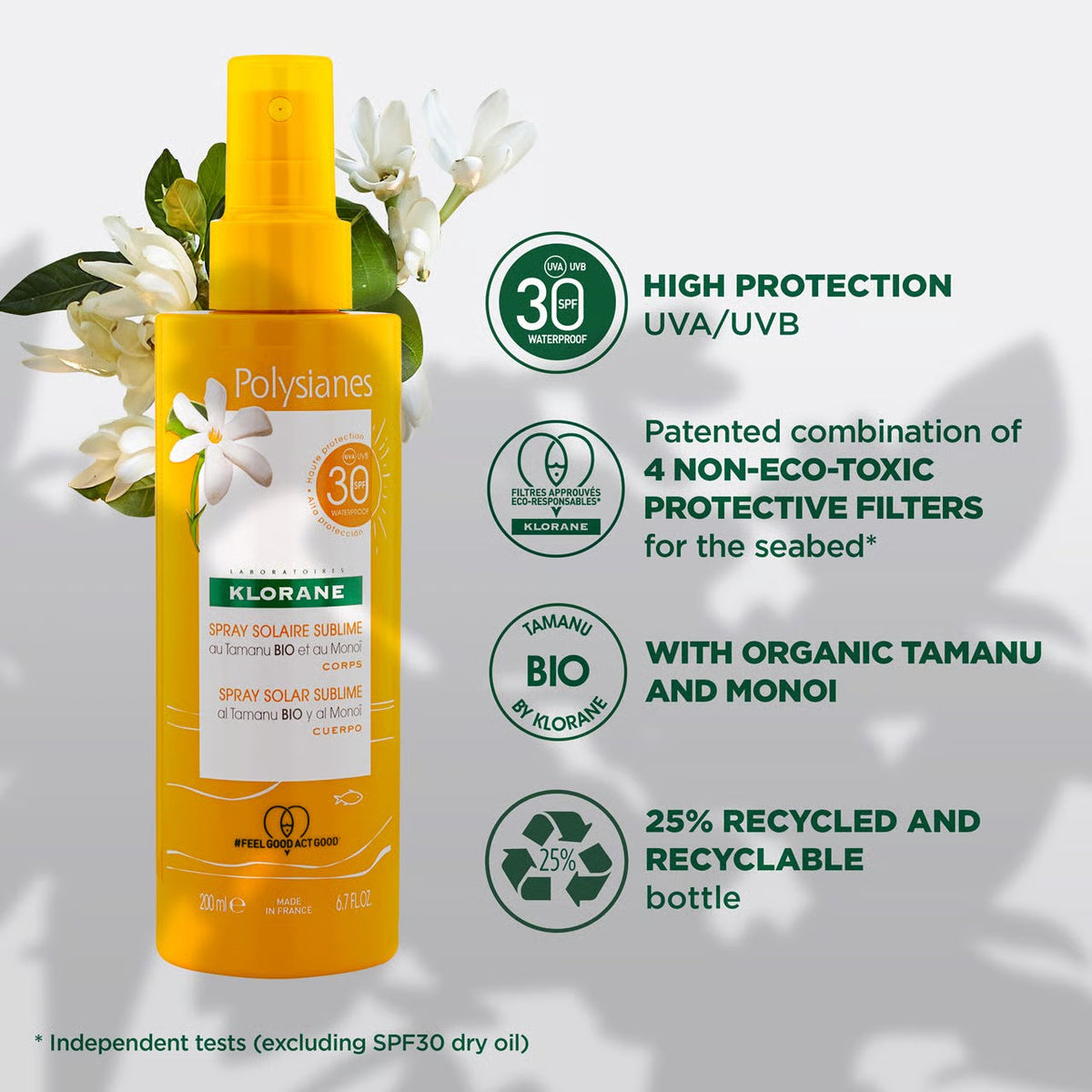 Klorane Polysianes Sublime Sun Spray SPF 30 - Klorane