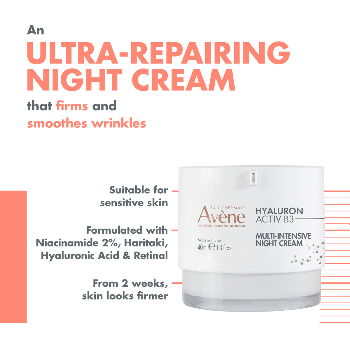 Avène Multi-Intensive Hyaluron Activ B3 Night Cream - Avène